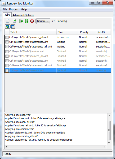 VDPMill Job Monitor Interface