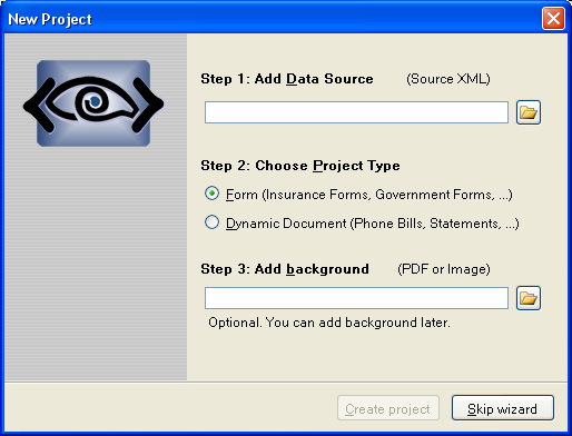 New Project dialog box